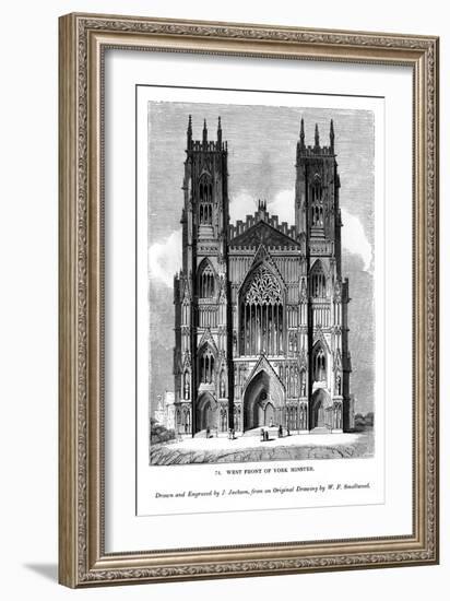 West Front of York Minster, C1820-1830-J Jackson-Framed Giclee Print