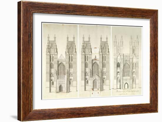 West Front Tower-Nicholas Hawksmoor-Framed Art Print