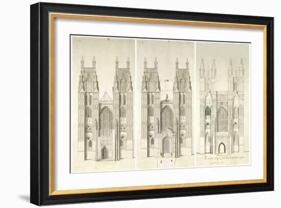 West Front Tower-Nicholas Hawksmoor-Framed Art Print