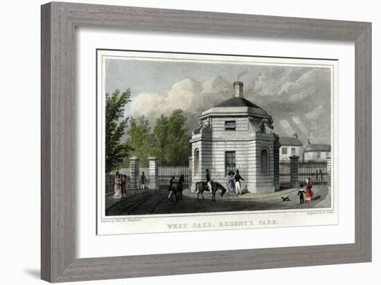 West Gate, Regent's Park, London, 19th Century-W Wallis-Framed Giclee Print