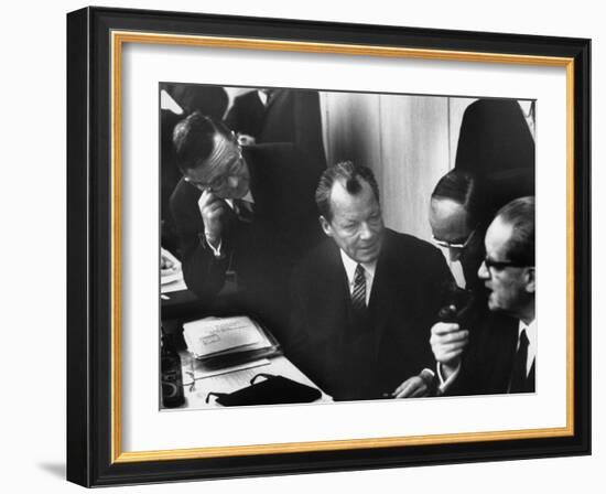West Germany Chairman Willy Brandt, During Democratic Party Meeting Following Elections-Loomis Dean-Framed Photographic Print