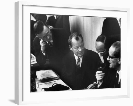 West Germany Chairman Willy Brandt, During Democratic Party Meeting Following Elections-Loomis Dean-Framed Photographic Print