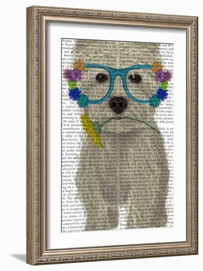 West Highland Terrier Flower Glasses-Fab Funky-Framed Art Print