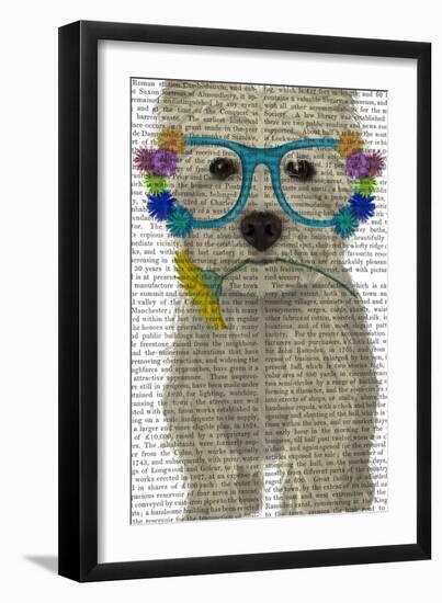 West Highland Terrier Flower Glasses-Fab Funky-Framed Art Print