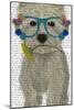 West Highland Terrier Flower Glasses-Fab Funky-Mounted Art Print