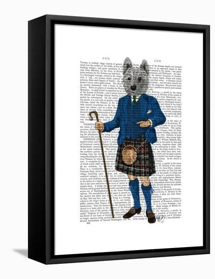 West Highland Terrier in Kilt-Fab Funky-Framed Stretched Canvas