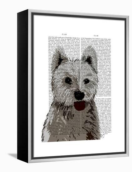 West Highland Terrier Plain-Fab Funky-Framed Stretched Canvas