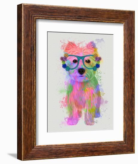 West Highland Terrier Rainbow Splash-Fab Funky-Framed Art Print