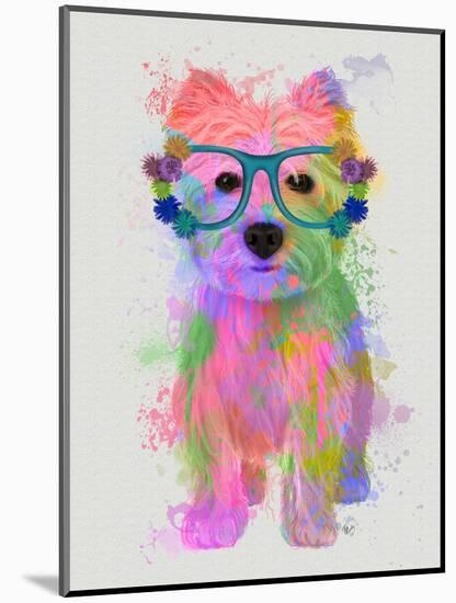 West Highland Terrier Rainbow Splash-Fab Funky-Mounted Art Print