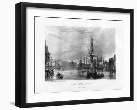 West India Dock, London, 19th Century-J Woods-Framed Giclee Print