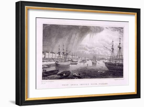 West India Docks, Poplar, London, C1830-Thomas Barber-Framed Giclee Print