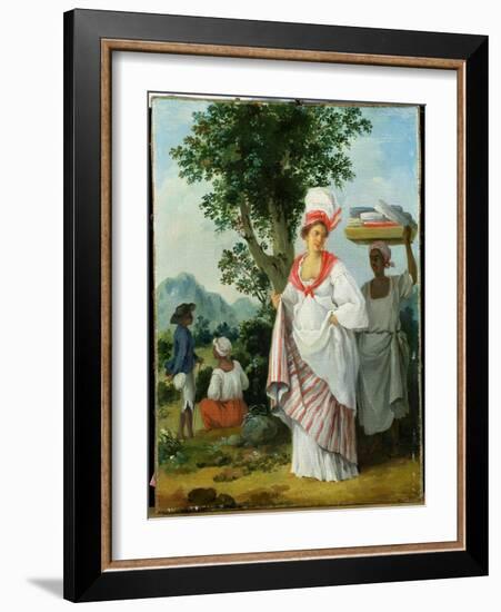 West Indian Creole Woman with Her Black Servant, c.1780-Agostino Brunias-Framed Giclee Print