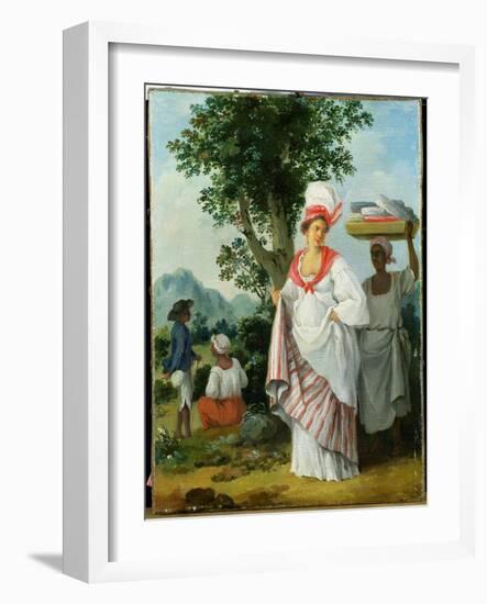 West Indian Creole Woman with Her Black Servant, c.1780-Agostino Brunias-Framed Giclee Print