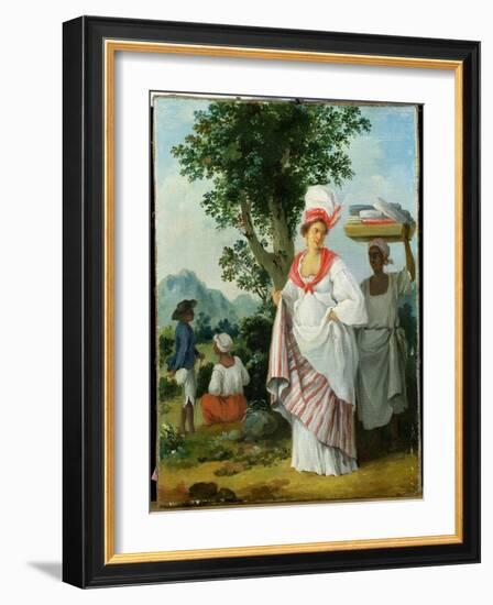 West Indian Creole Woman with Her Black Servant, c.1780-Agostino Brunias-Framed Giclee Print