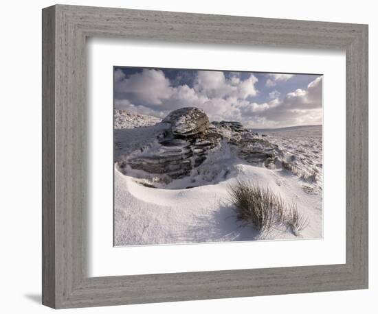 West Mill Tor, late evening light, Dartmoor, Devon, UK-Ross Hoddinott-Framed Photographic Print