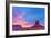 West Mitten Butte and Sunset, Monument Valley Tribal Park, Arizona Navajo Reservation-Tom Till-Framed Photographic Print