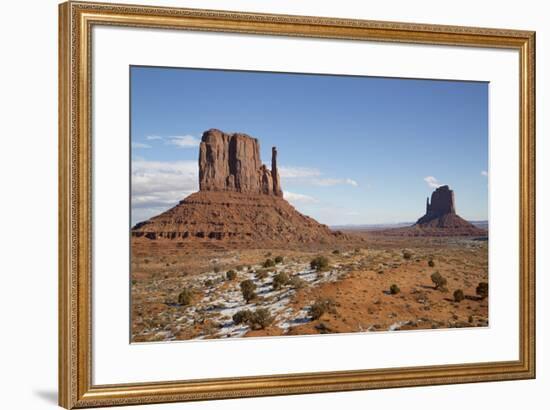 West Mitten Butte on left and East Mitten Butte on right, Monument Valley Navajo Tribal Park, Utah,-Richard Maschmeyer-Framed Photographic Print