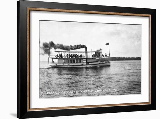 West Okoboji Lake, Iowa - Passenger Boat Queen-Lantern Press-Framed Art Print