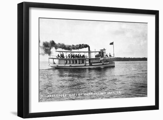 West Okoboji Lake, Iowa - Passenger Boat Queen-Lantern Press-Framed Art Print