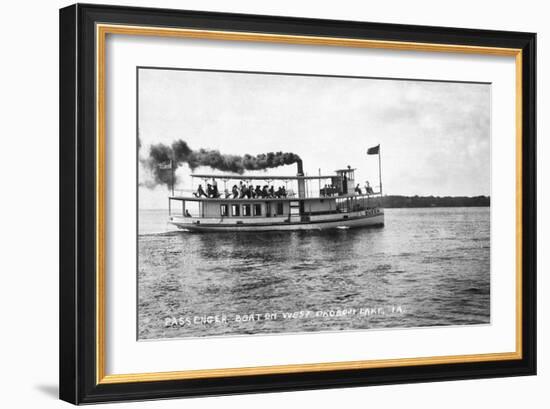 West Okoboji Lake, Iowa - Passenger Boat Queen-Lantern Press-Framed Art Print