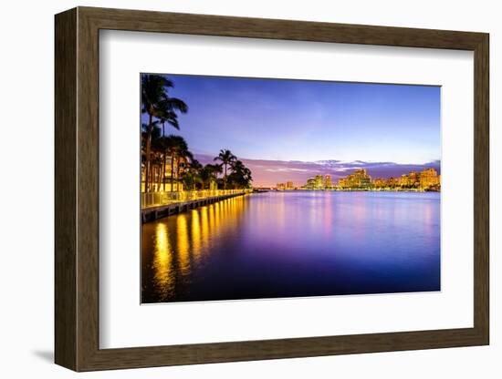 West Palm Beach Florida, USA Cityscape on the Intracoastal Waterway.-SeanPavonePhoto-Framed Photographic Print