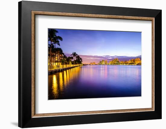 West Palm Beach Florida, USA Cityscape on the Intracoastal Waterway.-SeanPavonePhoto-Framed Photographic Print