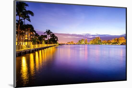 West Palm Beach Florida, USA Cityscape on the Intracoastal Waterway.-SeanPavonePhoto-Mounted Photographic Print