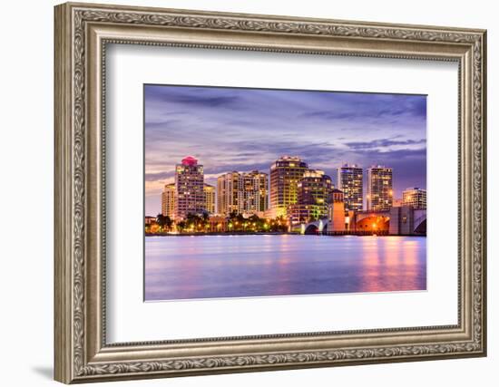 West Palm Beach, Florida, USA Downtown Skyline.-SeanPavonePhoto-Framed Photographic Print