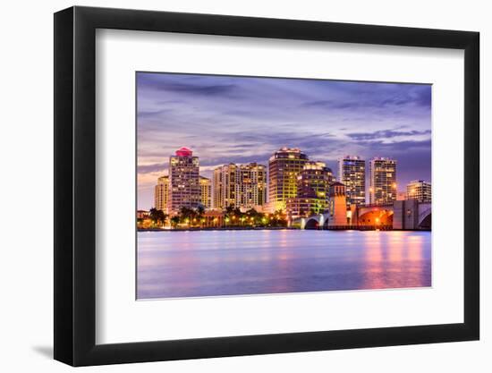 West Palm Beach, Florida, USA Downtown Skyline.-SeanPavonePhoto-Framed Photographic Print