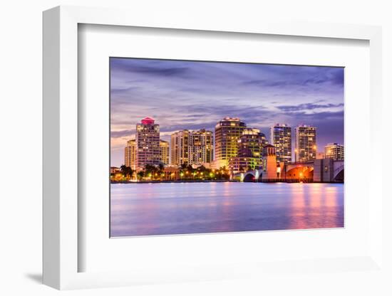 West Palm Beach, Florida, USA Downtown Skyline.-SeanPavonePhoto-Framed Photographic Print