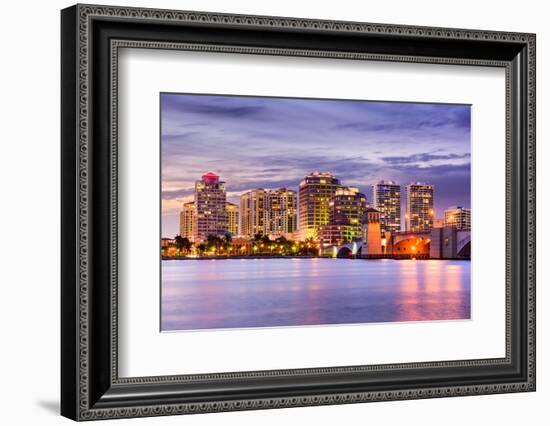 West Palm Beach, Florida, USA Downtown Skyline.-SeanPavonePhoto-Framed Photographic Print