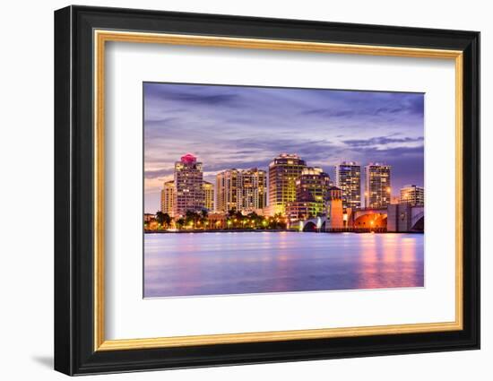 West Palm Beach, Florida, USA Downtown Skyline.-SeanPavonePhoto-Framed Photographic Print