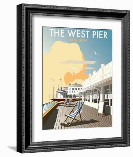 West Pier, Brighton - Dave Thompson Contemporary Travel Print-Dave Thompson-Framed Art Print