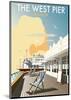 West Pier, Brighton - Dave Thompson Contemporary Travel Print-Dave Thompson-Mounted Giclee Print