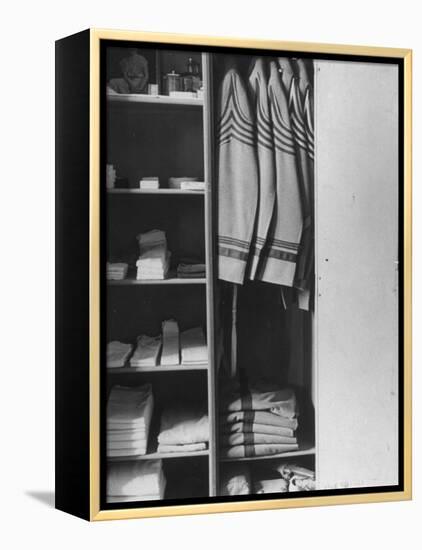 West Point Cadet's Locker Neatly Arranged in Barracks at the US Military Academy-Alfred Eisenstaedt-Framed Premier Image Canvas