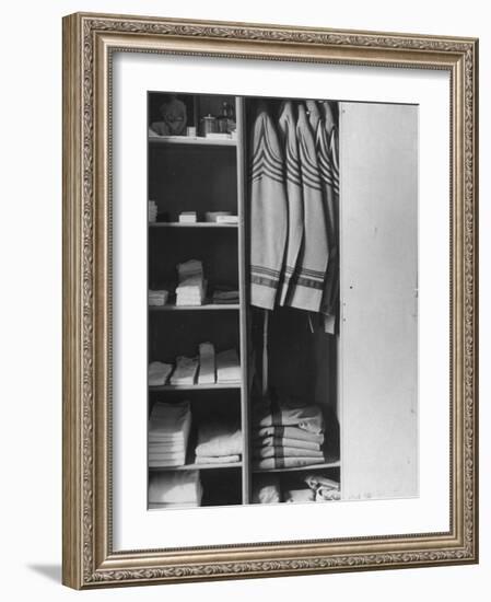 West Point Cadet's Locker Neatly Arranged in Barracks at the US Military Academy-Alfred Eisenstaedt-Framed Photographic Print