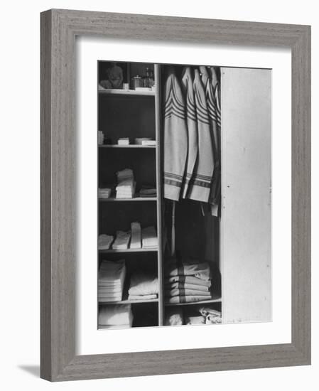 West Point Cadet's Locker Neatly Arranged in Barracks at the US Military Academy-Alfred Eisenstaedt-Framed Photographic Print