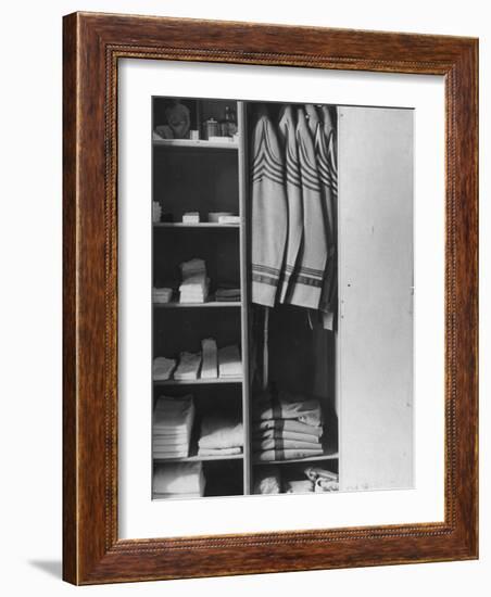 West Point Cadet's Locker Neatly Arranged in Barracks at the US Military Academy-Alfred Eisenstaedt-Framed Photographic Print