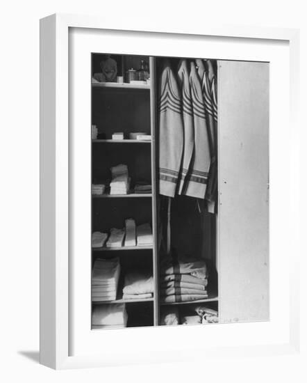 West Point Cadet's Locker Neatly Arranged in Barracks at the US Military Academy-Alfred Eisenstaedt-Framed Photographic Print