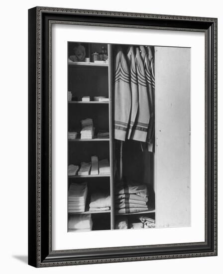 West Point Cadet's Locker Neatly Arranged in Barracks at the US Military Academy-Alfred Eisenstaedt-Framed Photographic Print