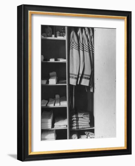 West Point Cadet's Locker Neatly Arranged in Barracks at the US Military Academy-Alfred Eisenstaedt-Framed Photographic Print