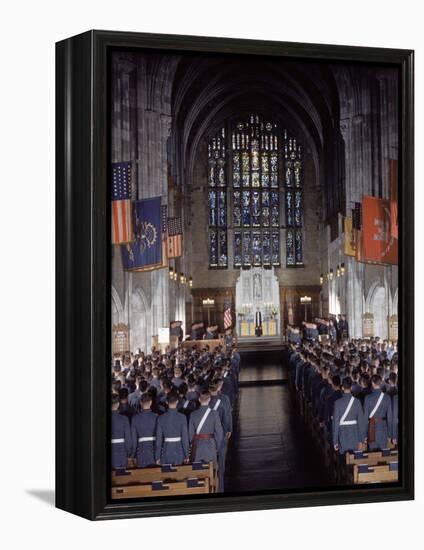 West Point Cadets Attending Service at Cadet Chapel-Dmitri Kessel-Framed Premier Image Canvas