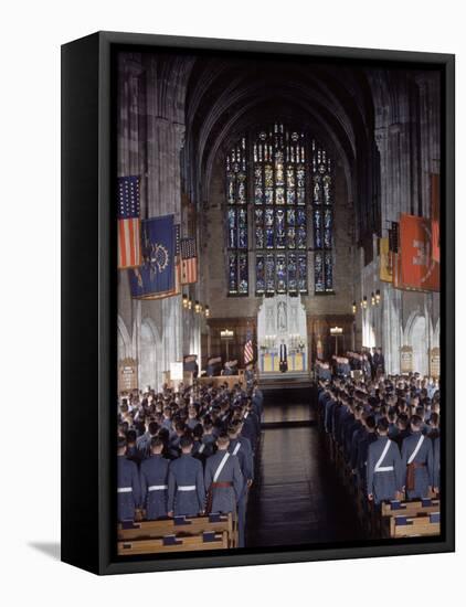 West Point Cadets Attending Service at Cadet Chapel-Dmitri Kessel-Framed Premier Image Canvas