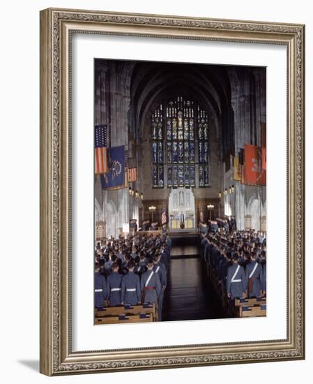 West Point Cadets Attending Service at Cadet Chapel-Dmitri Kessel-Framed Photographic Print