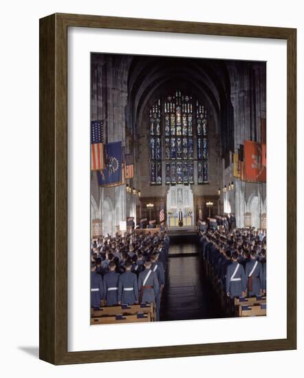 West Point Cadets Attending Service at Cadet Chapel-Dmitri Kessel-Framed Photographic Print