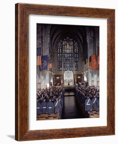 West Point Cadets Attending Service at Cadet Chapel-Dmitri Kessel-Framed Photographic Print