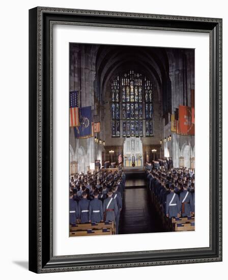 West Point Cadets Attending Service at Cadet Chapel-Dmitri Kessel-Framed Photographic Print