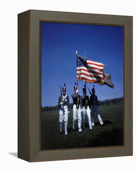 West Point Cadets Carrying US Flag-Dmitri Kessel-Framed Premier Image Canvas