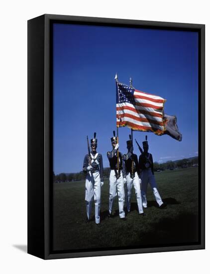 West Point Cadets Carrying US Flag-Dmitri Kessel-Framed Premier Image Canvas