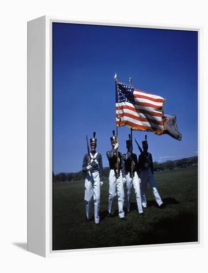 West Point Cadets Carrying US Flag-Dmitri Kessel-Framed Premier Image Canvas